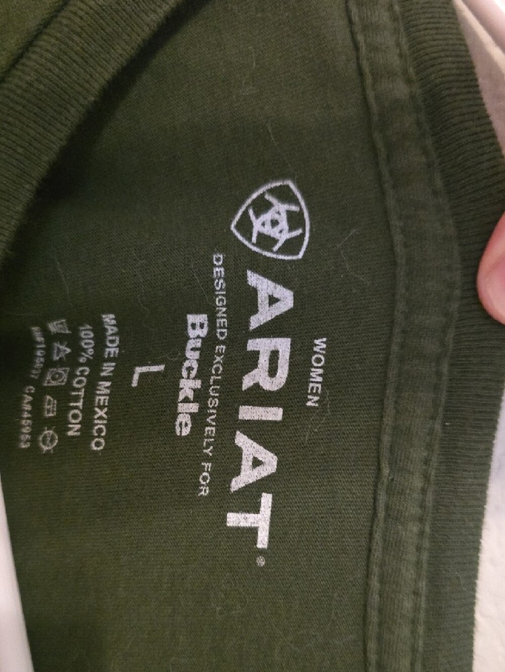 Ariat Women's Olive Green Crewneck Tee - Picture 3 of 3